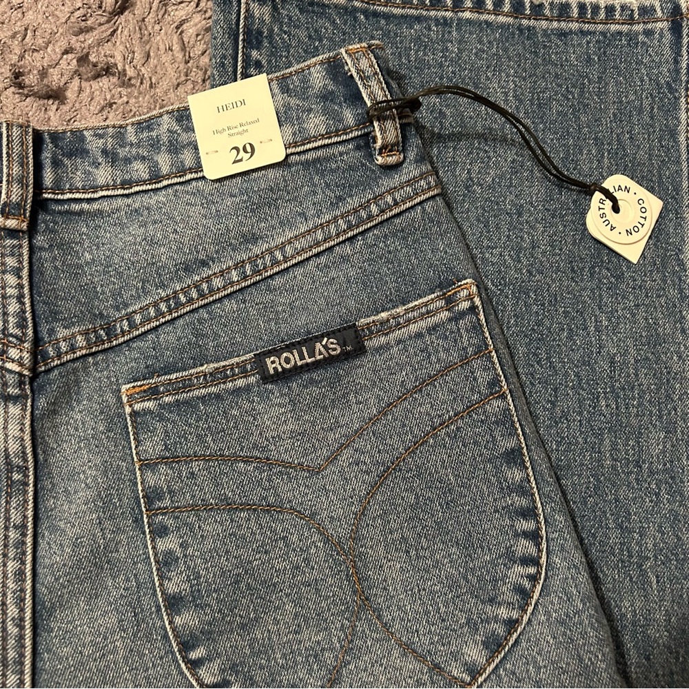 ROLLA'S Vintage Wash Straight Jeans - Picture 3 of 4